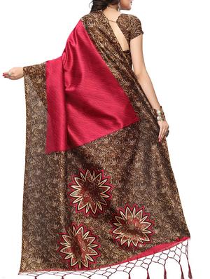 Contrast border mysore silk saree with blouse - 15518166 - Standard Image - 2