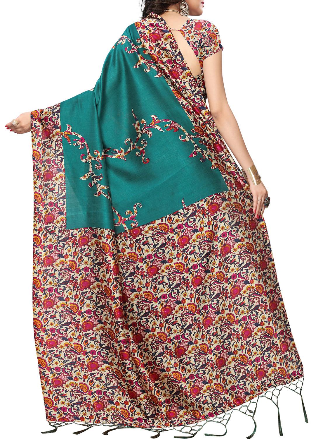 Printed mysore silk saree with blouse - 15518167 - Zoom Image - 2