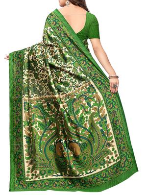 Printed mysore silk saree with blouse - 15518170 - Standard Image - 2
