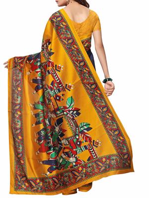 Conversational border mysore silk saree with blouse - 15518172 - Standard Image - 2