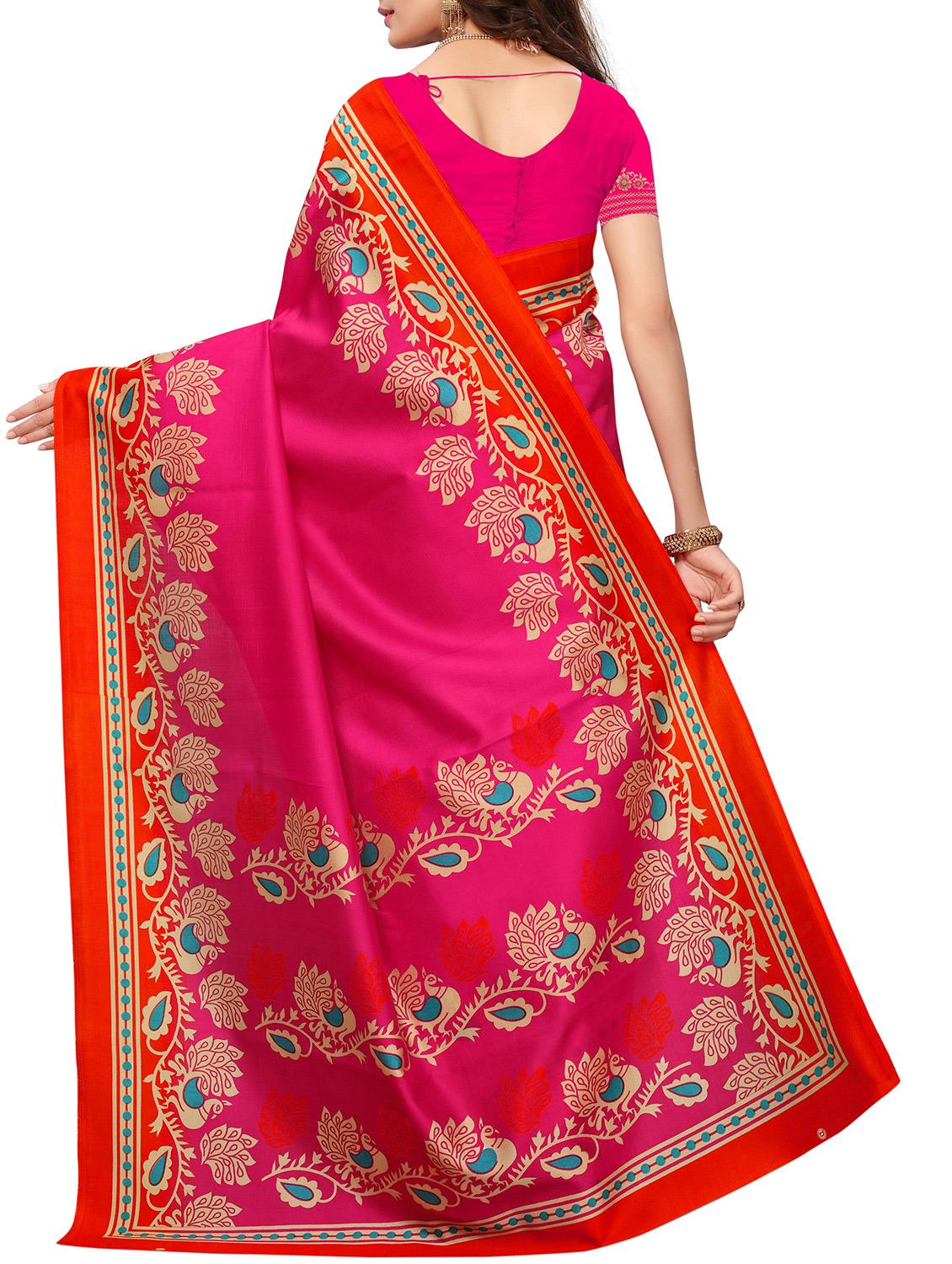 Contrast border mysore silk saree with blouse - 15518178 - Zoom Image - 2