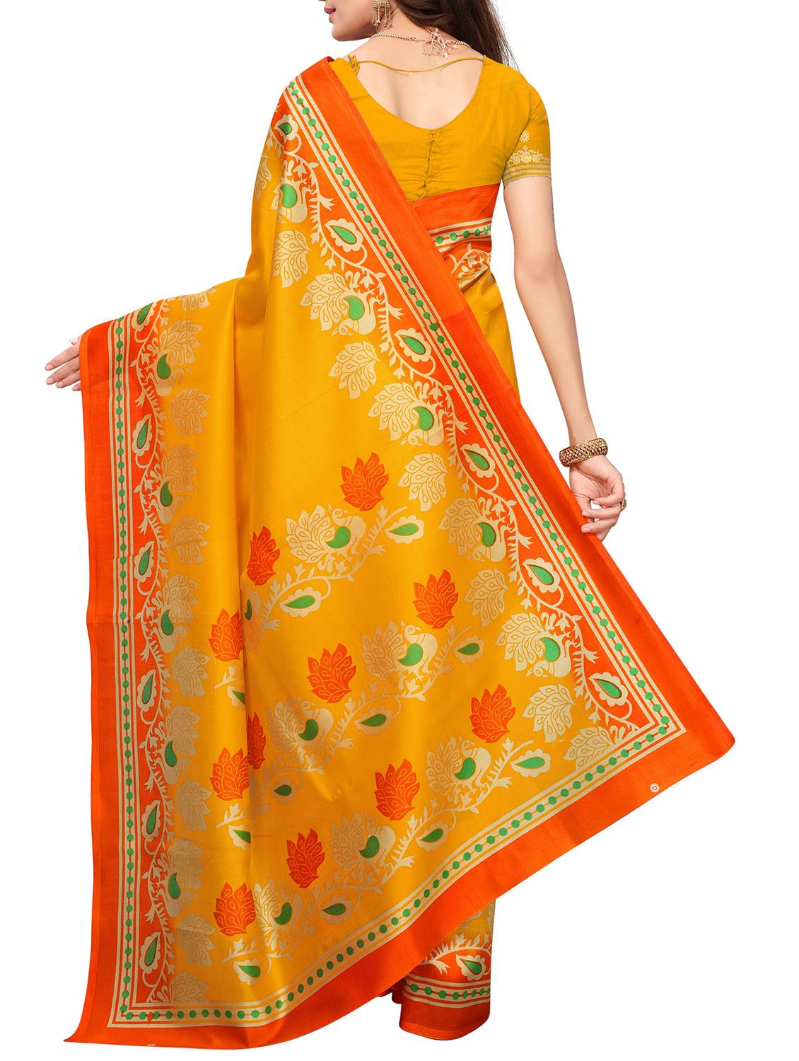 Contrast border mysore silk saree with blouse - 15518181 - Zoom Image - 2