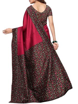Contrast border mysore silk saree with blouse - 15518182 - Standard Image - 2