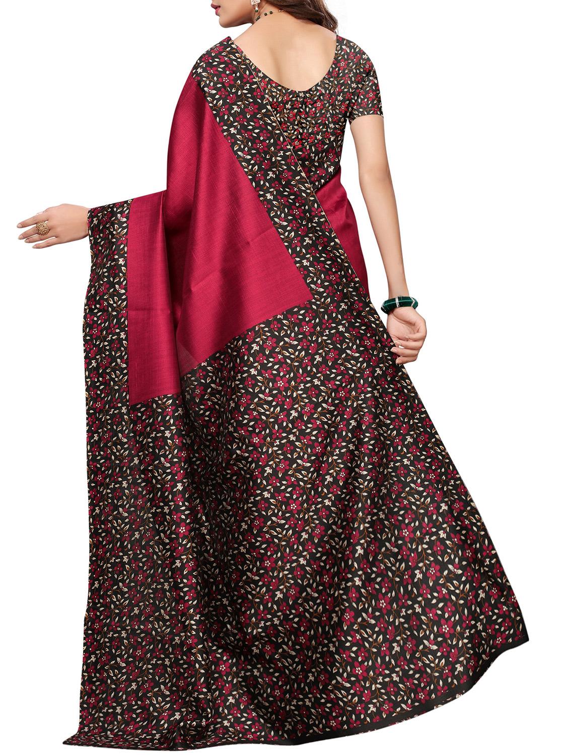 Contrast border mysore silk saree with blouse - 15518182 - Zoom Image - 2