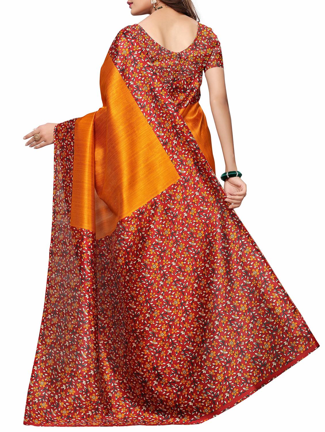 Contrast border mysore silk saree with blouse - 15518183 - Zoom Image - 2