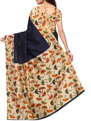 Contrast border mysore silk saree with blouse - 15518189 - Standard Image - 2
