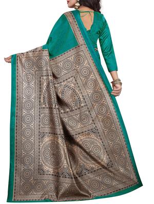 Contrast border mysore silk saree with blouse - 15518194 - Standard Image - 2