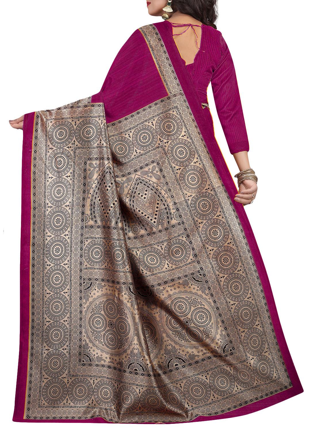 Contrast border mysore silk saree with blouse - 15518195 - Zoom Image - 2