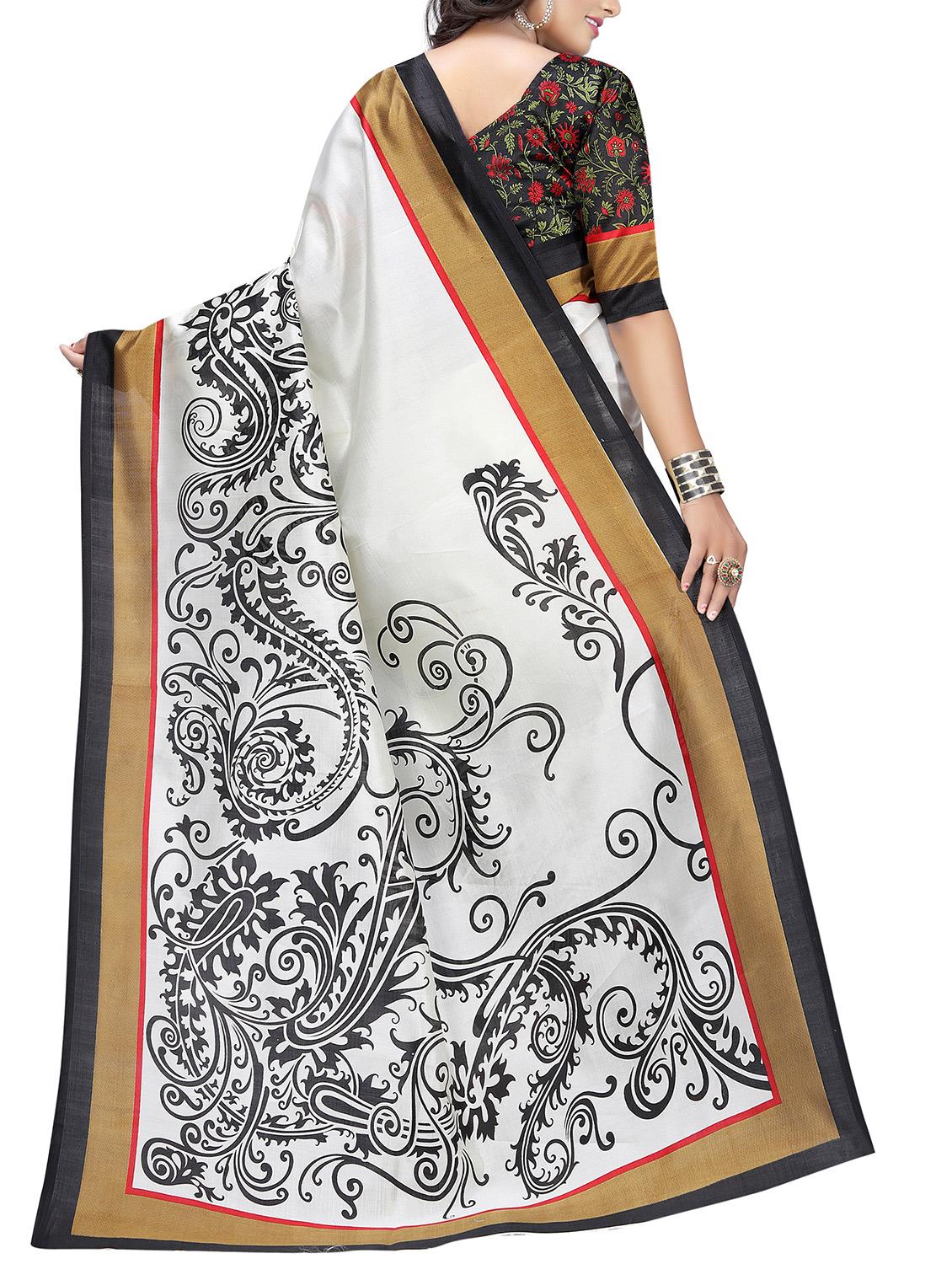 printed mysore silk saree with blouse - 15518196 - Zoom Image - 2