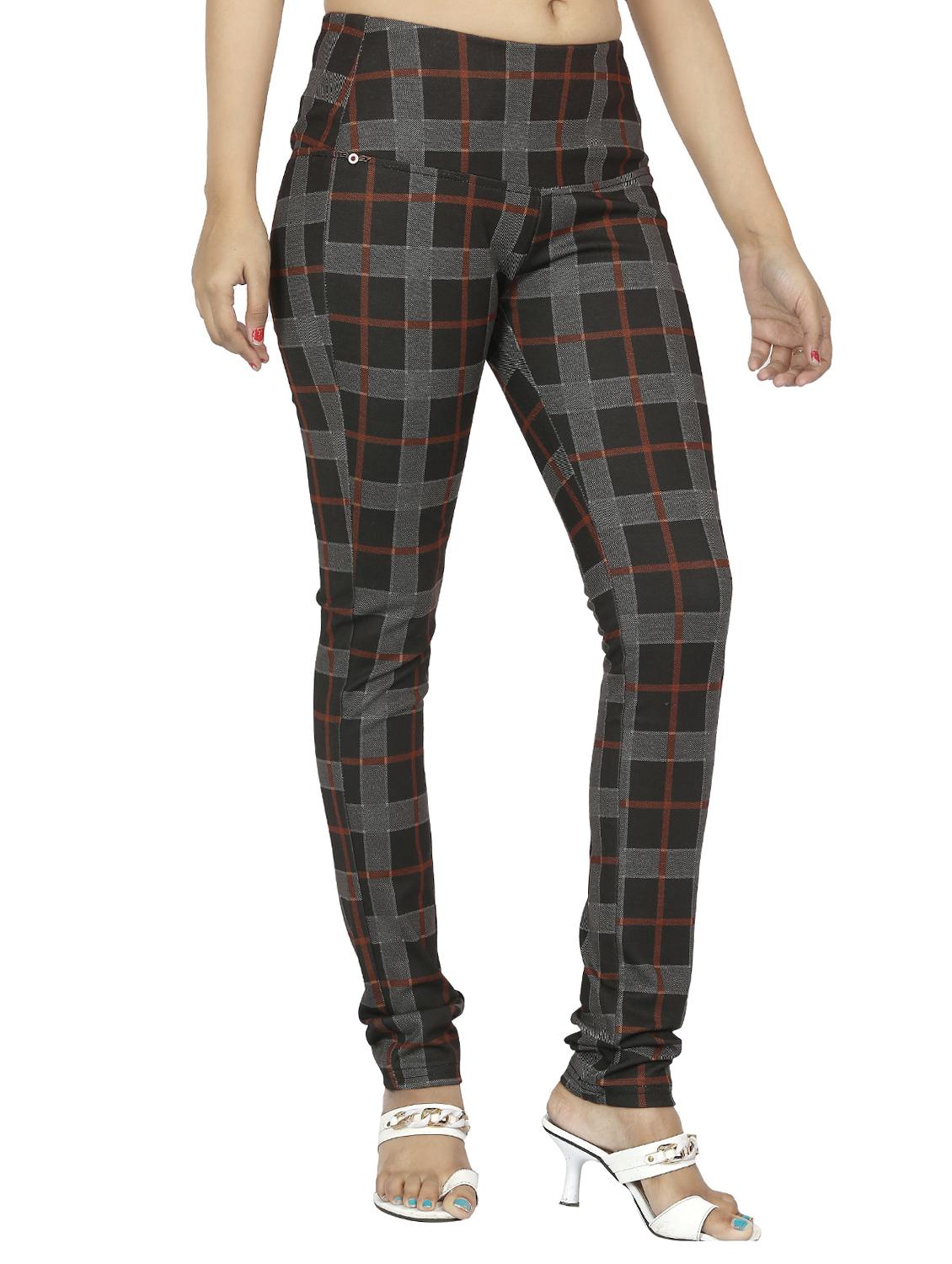 mid waist checkered jegging - 15518252 - Zoom Image - 2