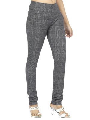 mid waist checkered jegging - 15518255 - Standard Image - 2