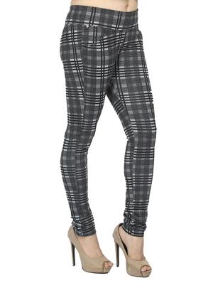 mid waist checkered jegging - 15518258 - Standard Image - 2