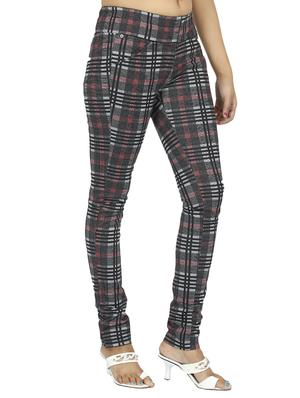 mid waist checkered jegging - 15518260 - Standard Image - 2