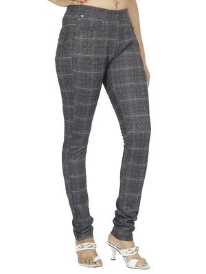 mid waist checkered jegging - 15518264 - Standard Image - 2
