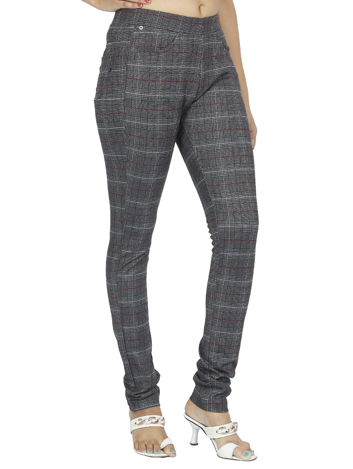 mid waist checkered jegging - 15518264 - Zoom Image - 2