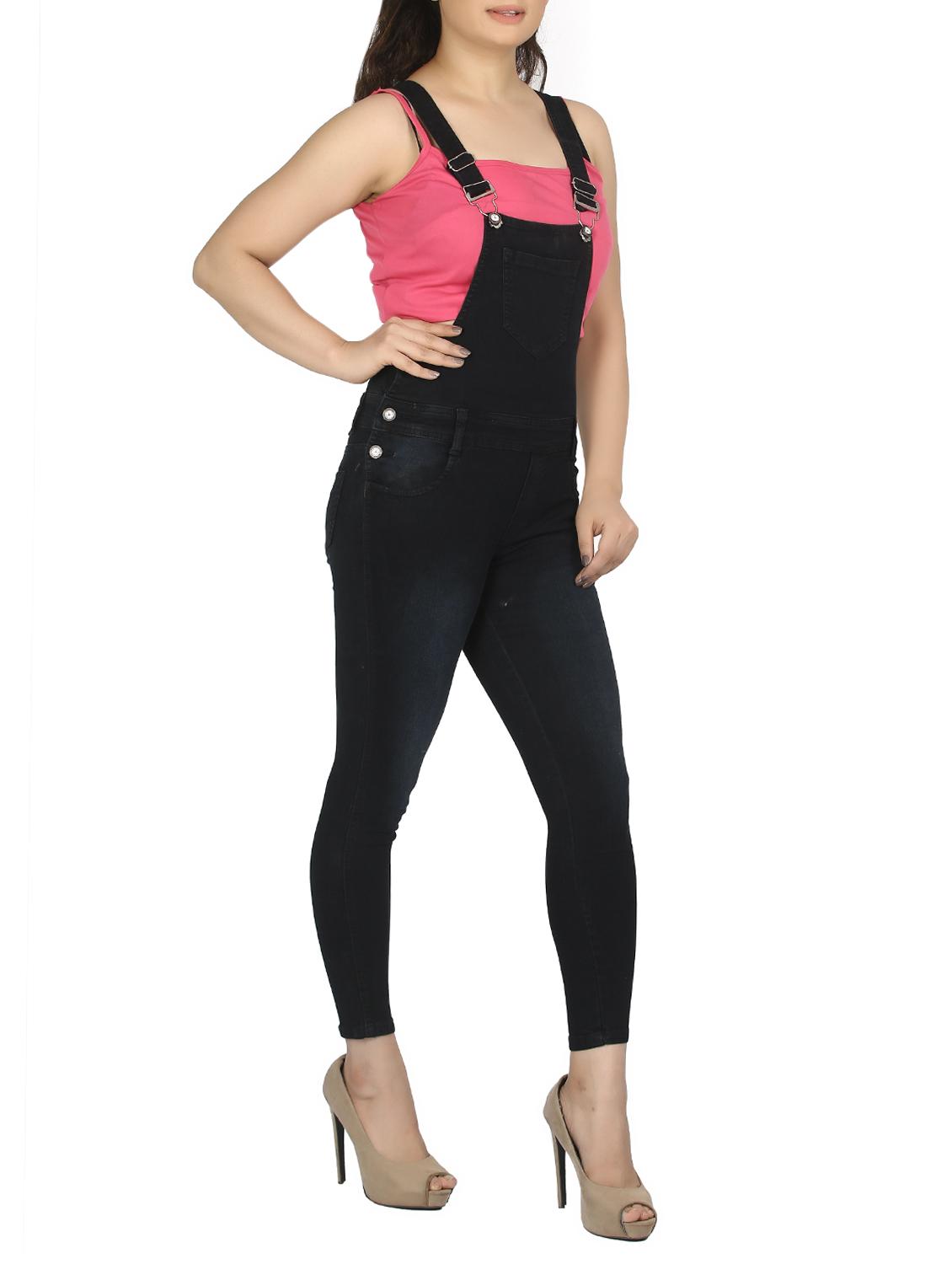 stone washed full leg dungaree - 15518270 - Zoom Image - 2