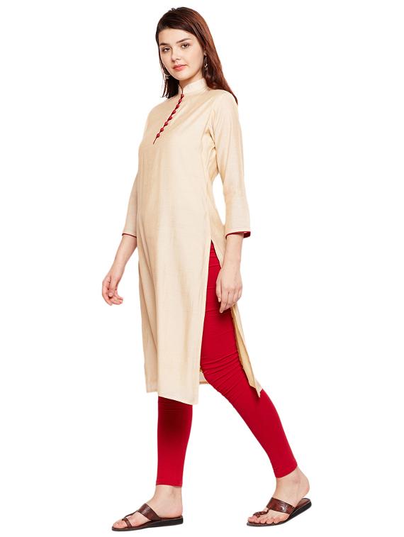 Egg - nog placket detaling kurta - 15518272 - Zoom Image - 2