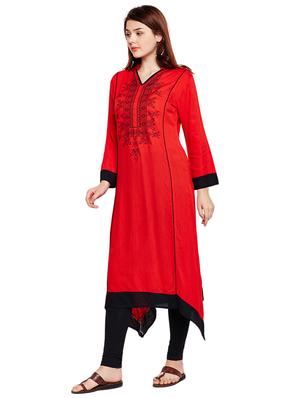Asymmetrical embroidered kurta - 15518274 - Standard Image - 2