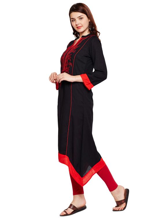 Straight embroidered kurta - 15518275 - Zoom Image - 2