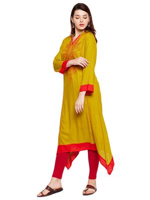 Straight embroidered kurta - 15518276 - Standard Image - 2