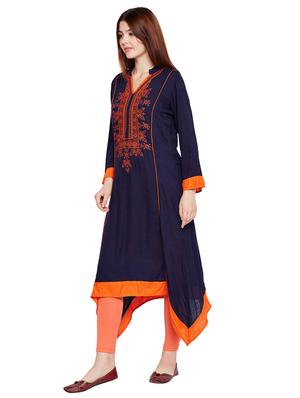 Asymmetric embroidered kurta - 15518280 - Standard Image - 2