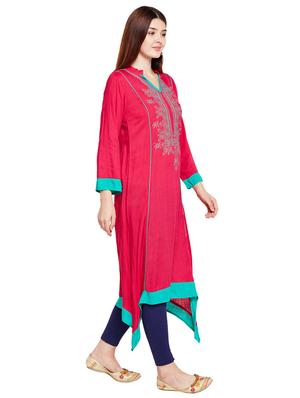 Asymmetric embroidered kurta - 15518281 - Standard Image - 2