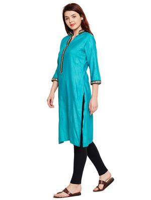 mirror work pintucks kurta - 15518282 - Standard Image - 2