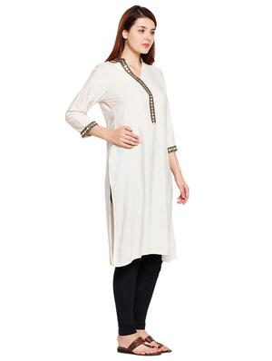Mirror work pintucks kurta - 15518283 - Standard Image - 2