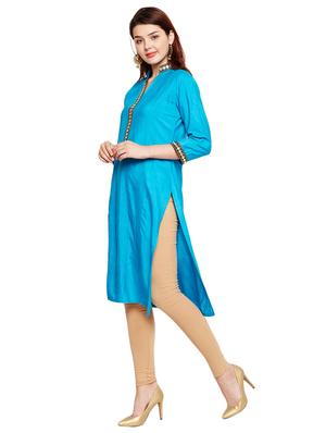 mirror work pintucks kurta - 15518286 - Standard Image - 2