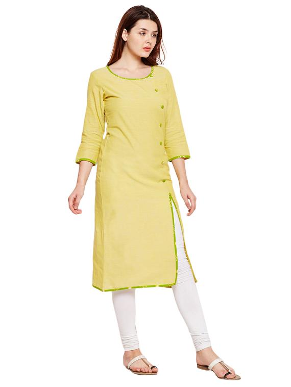 Button slit a-line kurta - 15518289 - Zoom Image - 2