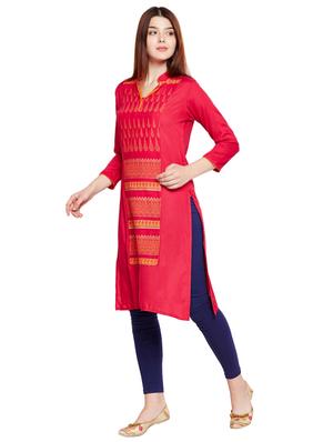 Straight block print kurta - 15518295 - Standard Image - 2
