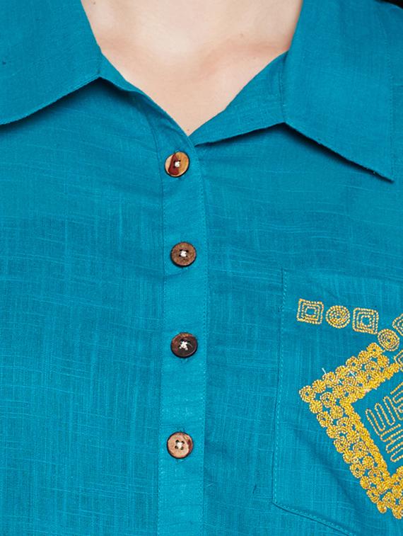 Tassels sleeves embroidered kurta - 15518296 - Zoom Image - 5