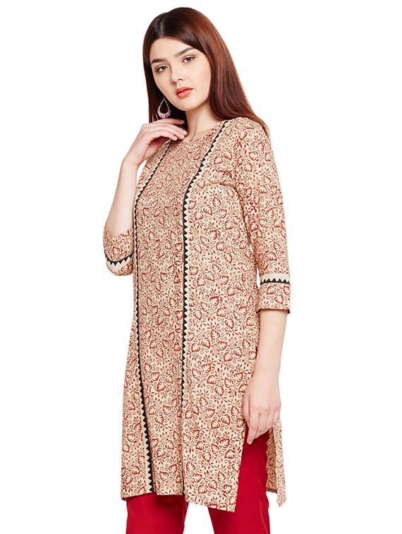 Perinted straight kurti - 15518299 - Zoom Image - 2