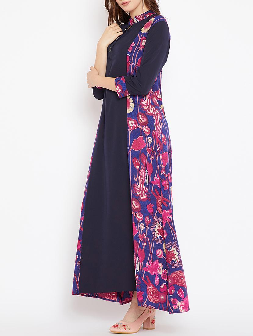 printed paneled maxi dress - 15518345 - Zoom Image - 2