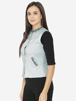 Embellished button up soft shell jacket - 15518673 - Standard Image - 2