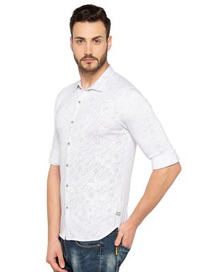 white cotton casual shirt - 15518967 - Standard Image - 2