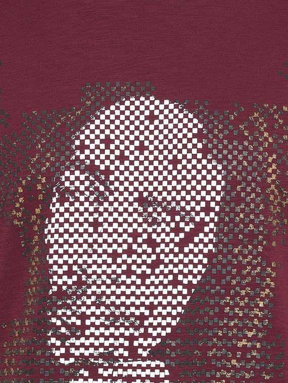 maroon cotton front print t-shirt - 15519177 - Zoom Image - 5