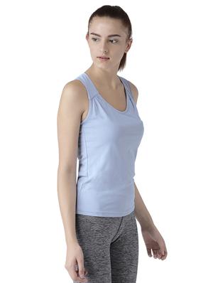 stone blue strap gather detail tank top - 15519451 - Standard Image - 2
