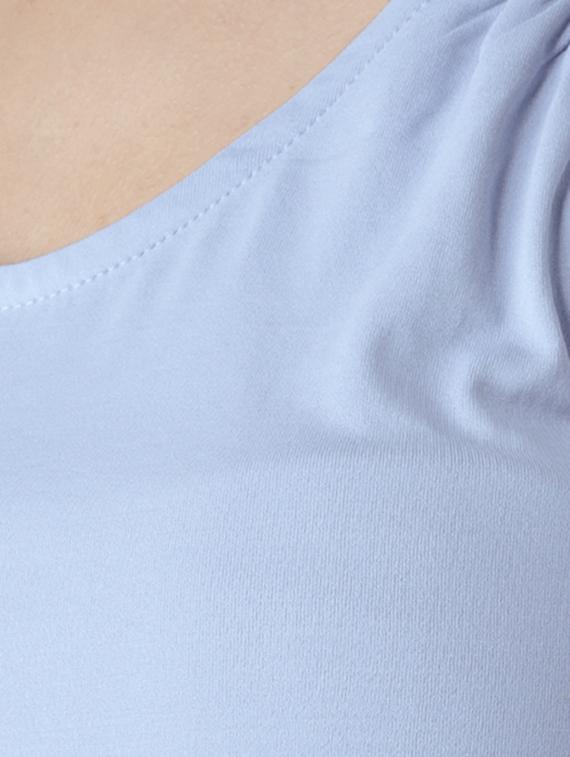 stone blue strap gather detail tank top - 15519451 - Zoom Image - 5