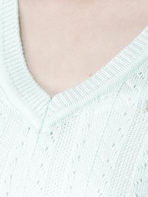ribbed hem v-neck pullover - 15519457 - Standard Image - 5