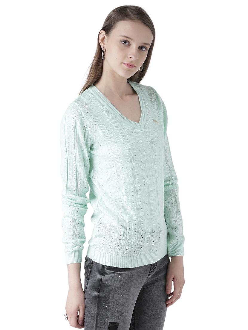 ribbed hem v-neck pullover - 15519457 - Zoom Image - 2