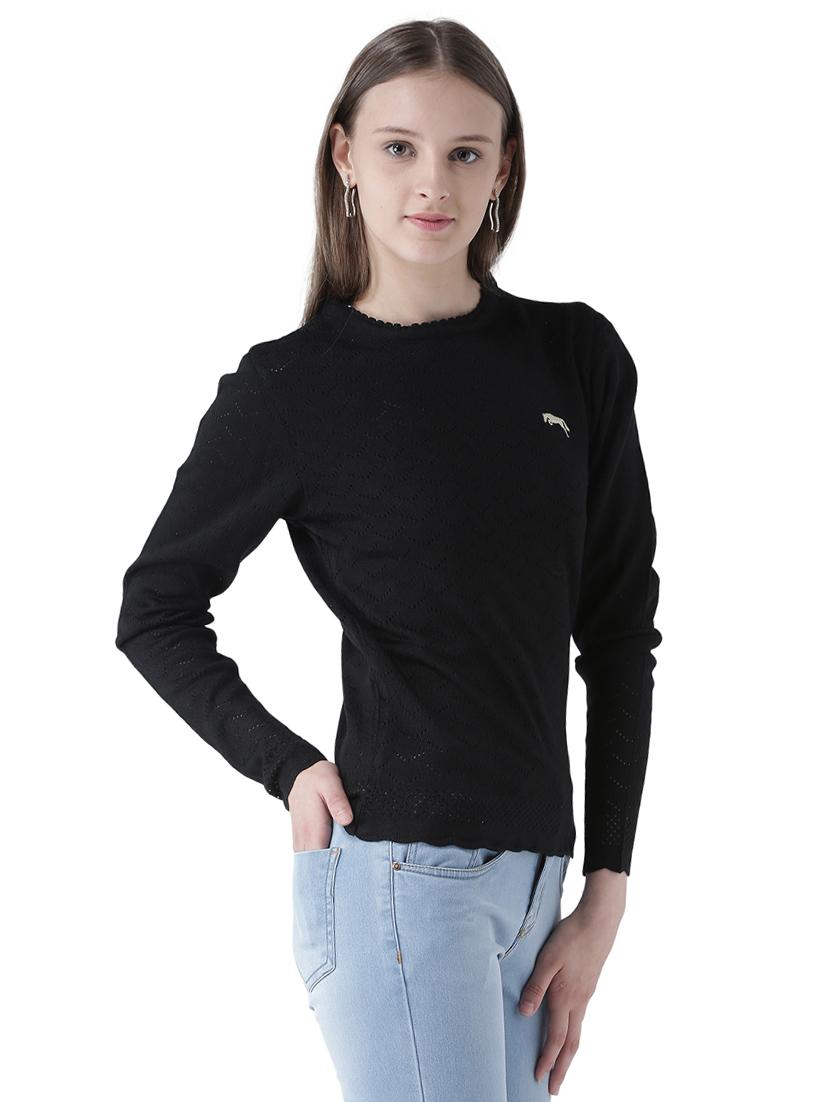 pointelle knit scallop edge pullover - 15519458 - Zoom Image - 2