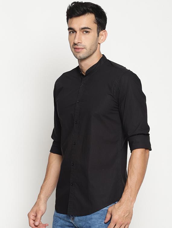 black cotton casual shirt - 15519460 - Zoom Image - 2