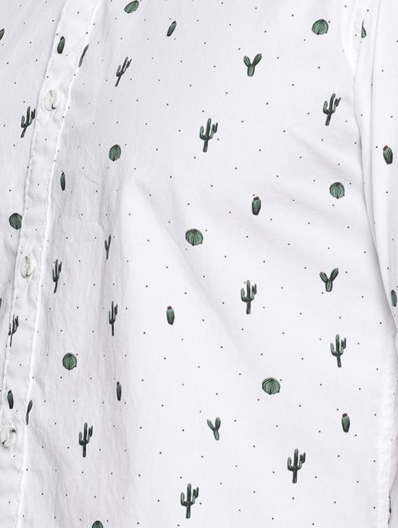 white cotton casual shirt - 15519474 - Zoom Image - 5