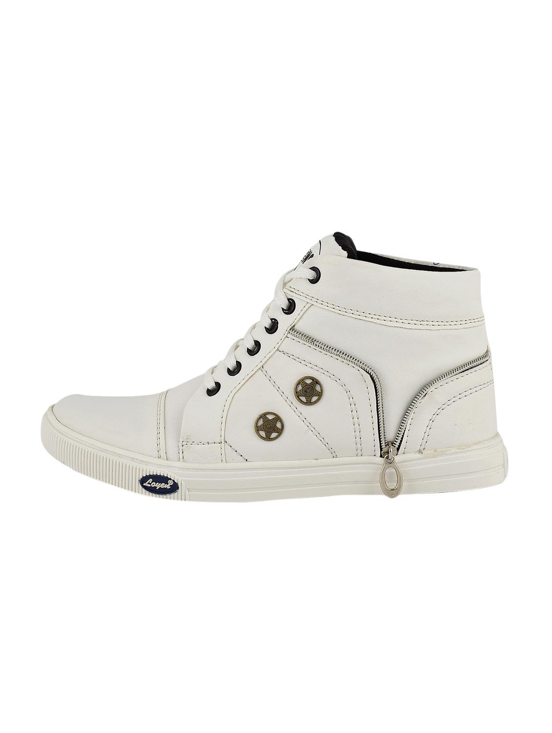 white leatherette lace up sneakers - 15519551 - Zoom Image - 2