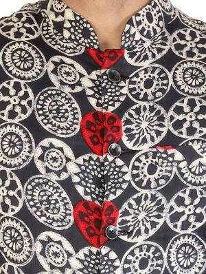 black cotton nehru jacket - 15520119 - Standard Image - 5