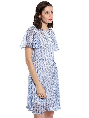 flutter sleeved printed dress - 15520443 - Standard Image - 2