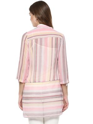 striped button down kurta - 15520552 - Standard Image - 2
