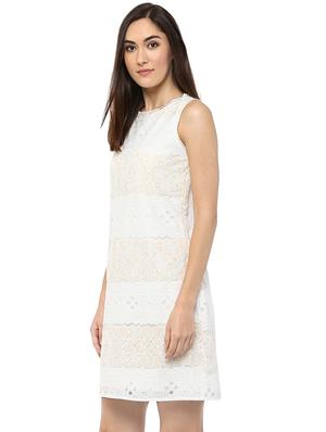 round neck lace a-line dress - 15520720 - Standard Image - 2