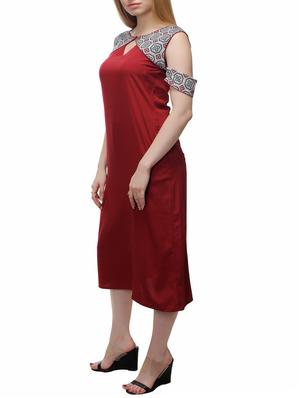 Cold shoulder a-line dress - 15520727 - Standard Image - 2